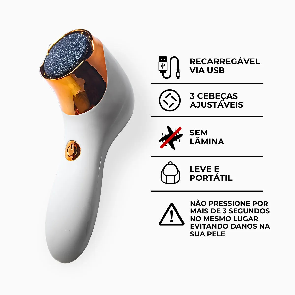 Removedor de Calos Elétrico para Pés - BRANCO