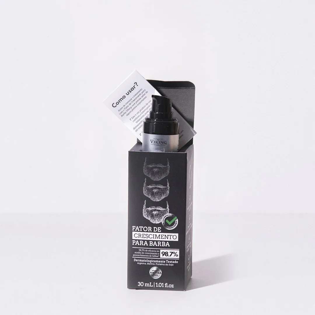 Fator de Crescimento para Barba - Viking Brand - 30 mL