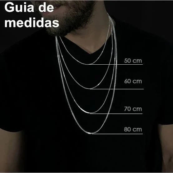 Colar Masculino 60cm + Pingente Bússola Viking Aço Inox Top