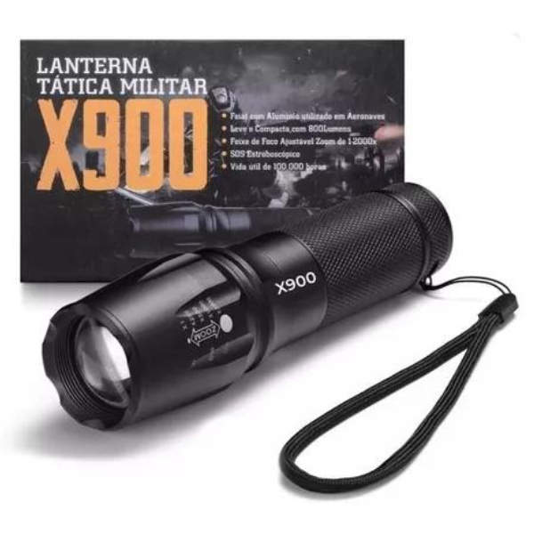 Lanterna Tática Militar X900 Recarregável