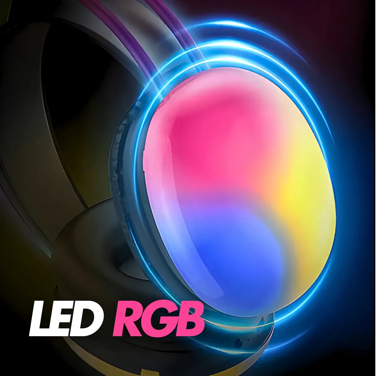 Fone de Ouvido Bluetooth V5.3 com Iluminação LED
