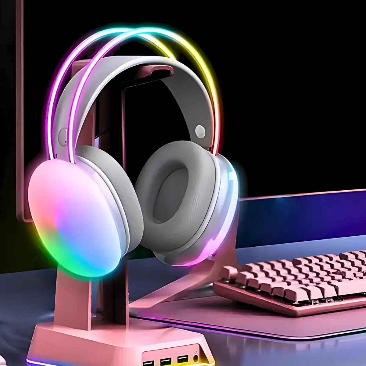 Fone de Ouvido Bluetooth V5.3 com Iluminação LED