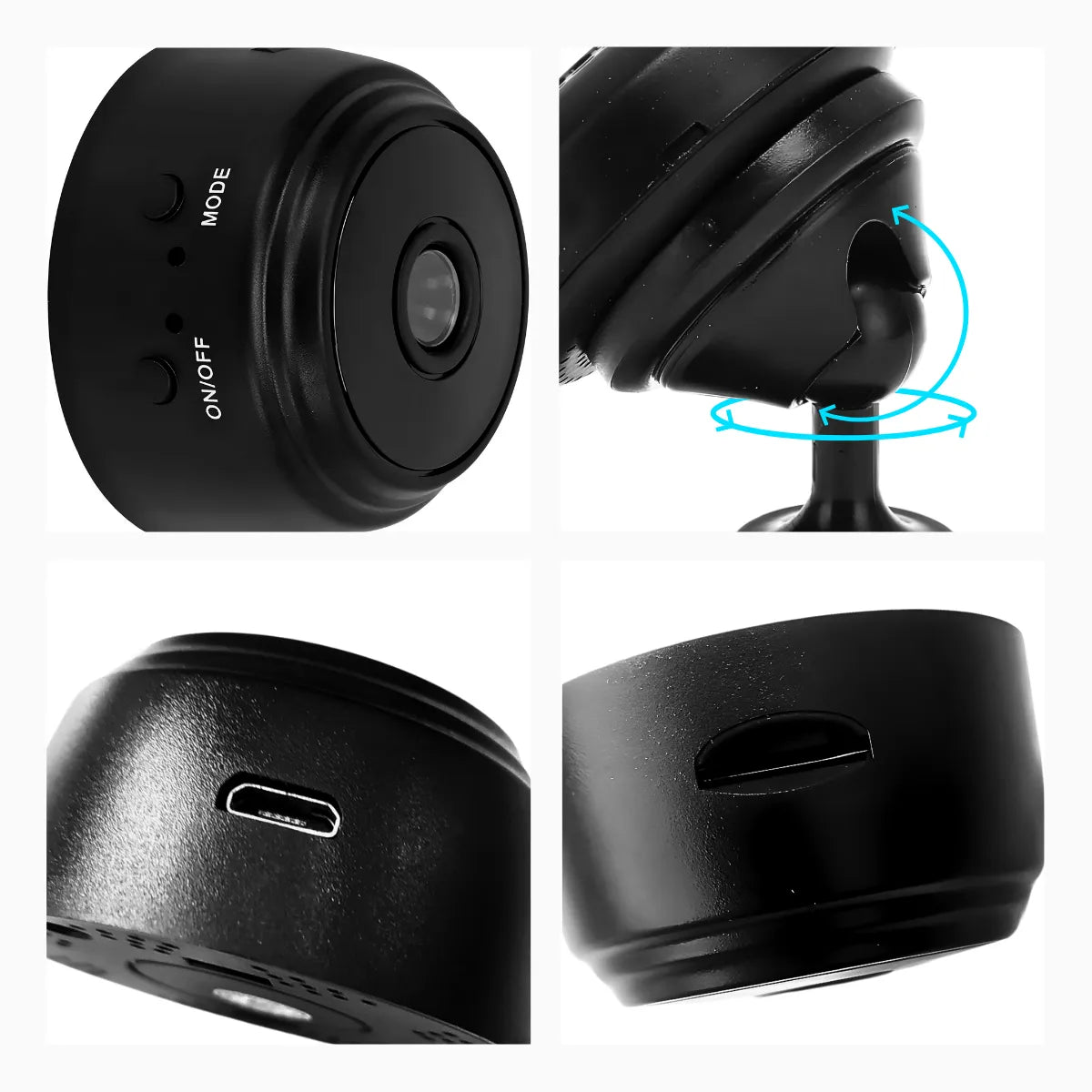 Micro Câmera Espiã A9 — Full HD, Wi-Fi, Sensor e Visão Noturna