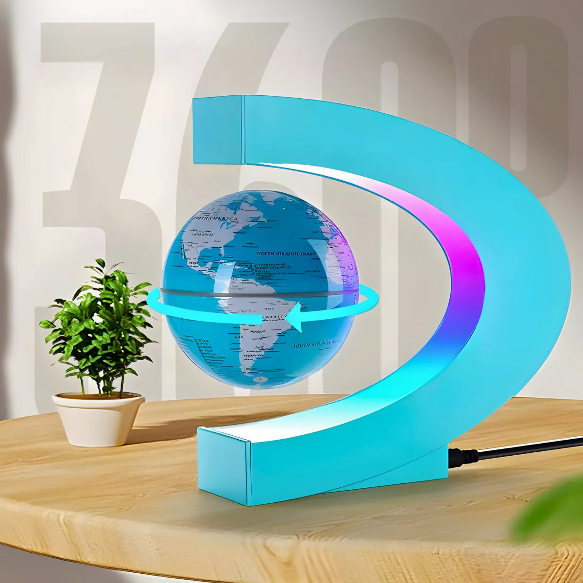 Globo Flutuante Magnético com Luminária LED