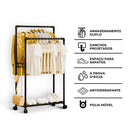 Cabideiro Duplo Arara Multiuso Móvel