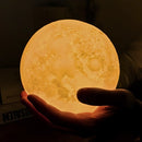 Luminária Lua Cheia 3D Abajur Decorativa Usb Com Suporte