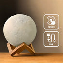 Luminária Lua Cheia 3D Abajur Decorativa Usb Com Suporte