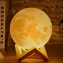 Luminária Lua Cheia 3D Abajur Decorativa Usb Com Suporte