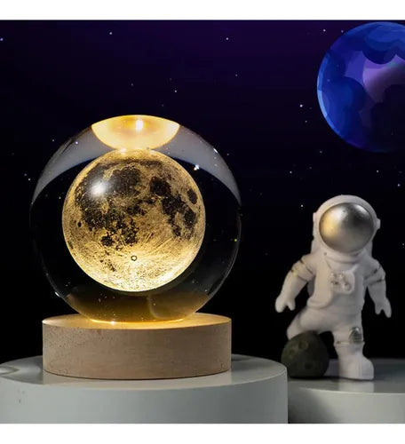 Luminária 3D Sistema Solar em Cristal para Mesa