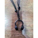 Colar Masculino De Couro Preto Tribal Cruz Regulável Premium