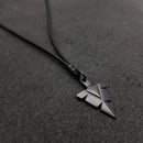 Colar Masculino De Couro Preto Tribal Cruz Regulável Premium