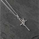 Colar Masculino Corrente de Aço Tribal Cruz Fé Jesus Bússola