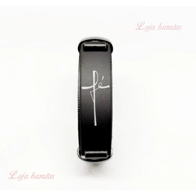Pulseira Masculina fé Pulseira de Couro/ Masculina Com frase religiosa