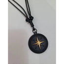 Colar Masculino De Couro Preto Tribal Cruz Regulável Premium