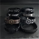 Pulseiras Masculinas De Couro Pai Nosso Bússola São Bento Fé