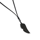 Colares Pingente Asa Masculinos Couro Aço e Linha