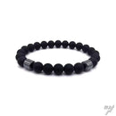Pulseira Masculina Preta Fosca Bolinha Todos os Tamanhos com Hematita
