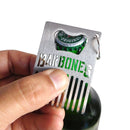 Pente para Barba e Abridor em Aço Inox Chaveiro