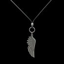 Colares Pingente Asa Masculinos Couro Aço e Linha