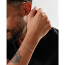 Pulseira Fininha Masculina Banhado A Prata 925