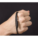 Colar Masculino De Couro Preto Tribal Cruz Regulável Premium