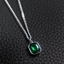 Colar masculino cristal azul/verde/ aço inoxidável- joia masculina/ presente masculino