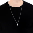 Colar masculino cristal azul/verde/ aço inoxidável- joia masculina/ presente masculino