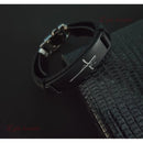 Pulseira Masculina fé Pulseira de Couro/ Masculina Com frase religiosa