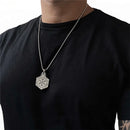 Colar Masculino 60cm + Pingente Bússola Viking  Aço Inox Top